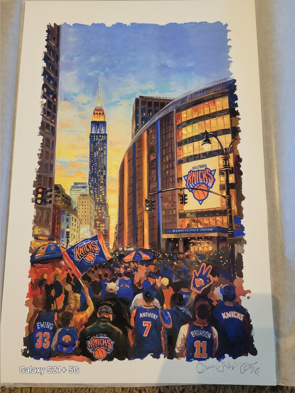 New York Knicks Madison Square Garden Fan Art Print - Blue & Orange